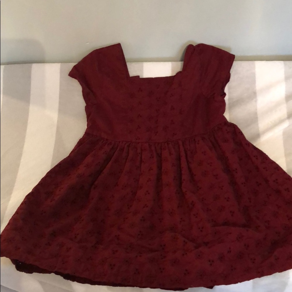 Maroon dress with back button detail